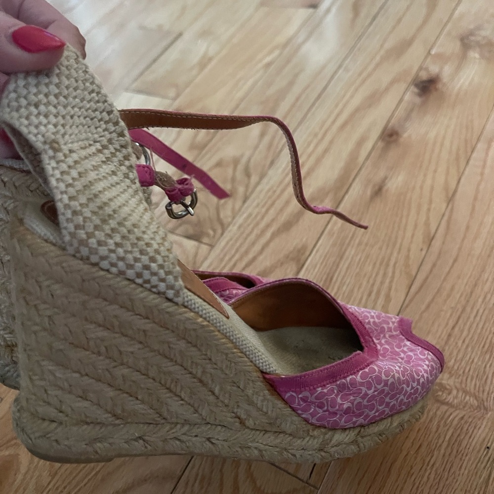 Pink Coach espradille wedges -size 7.5